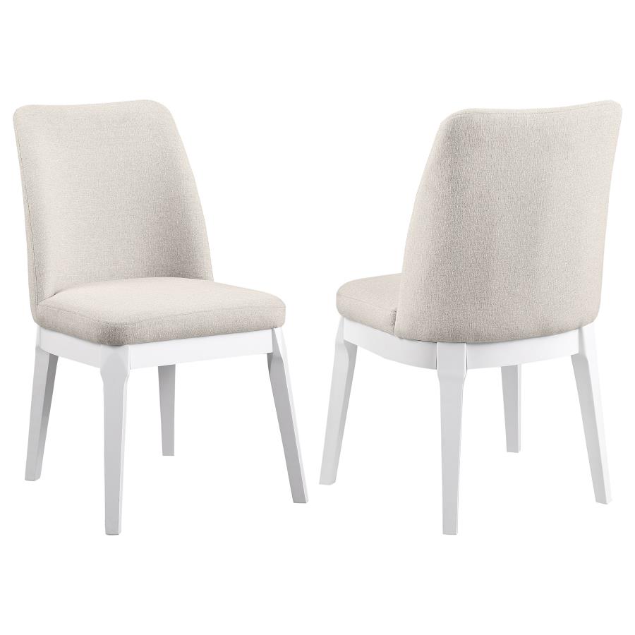 Carissa Upholstered Dining Side Chair Beige (Set of 2) (image for) Carissa Upholstered Dining Side Chair Beige (Set of 2)