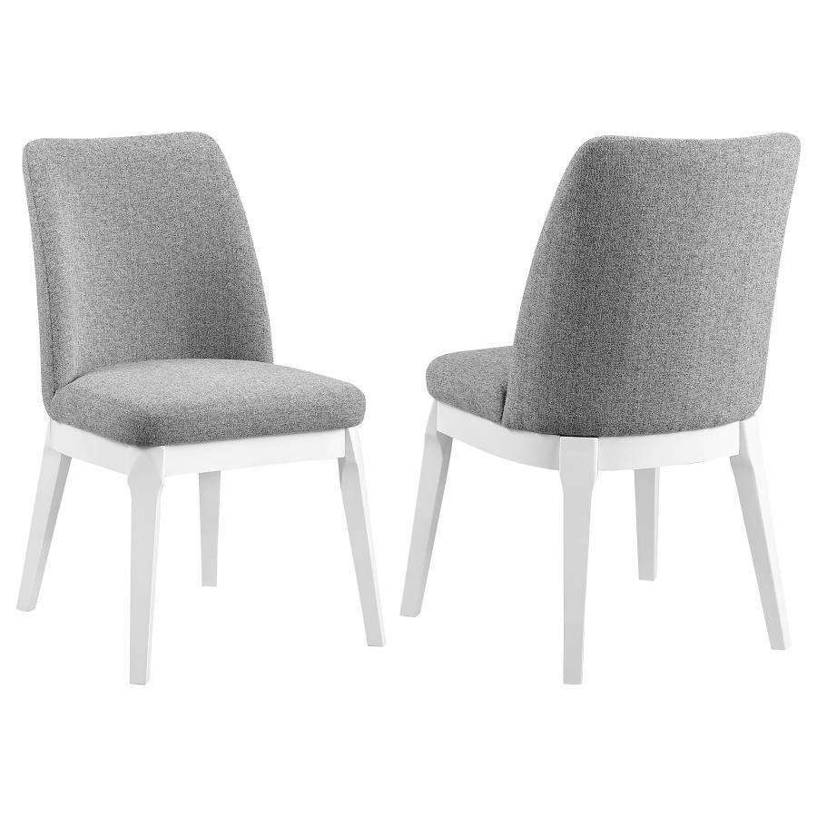 Carissa Upholstered Dining Side Chair Light Grey (Set of 2) (image for) Carissa Upholstered Dining Side Chair Light Grey (Set of 2)